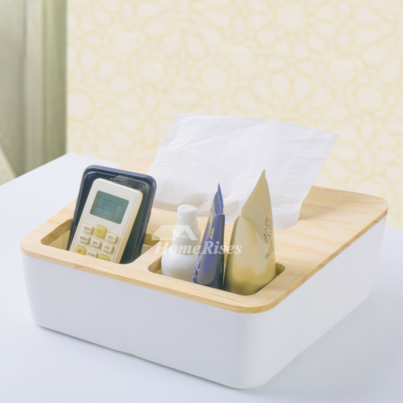 White Rectangular Tissue Box Cover