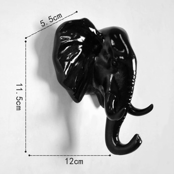 Wall Mounted Hooks Animal Black/White Resin Unique For Coat Hanger