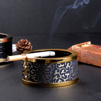 Antique Ashtrays Stainless Steel Plastic Round Unique Decorative