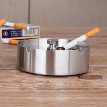 Unique Ashtrays With Lid For Sale Stainless Steel Car Thicken Silver