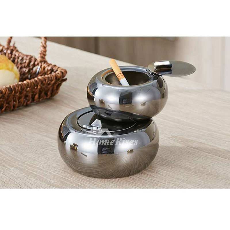 Ashtrays For Sale Silver Stainless Steel Drum Commercial Designer