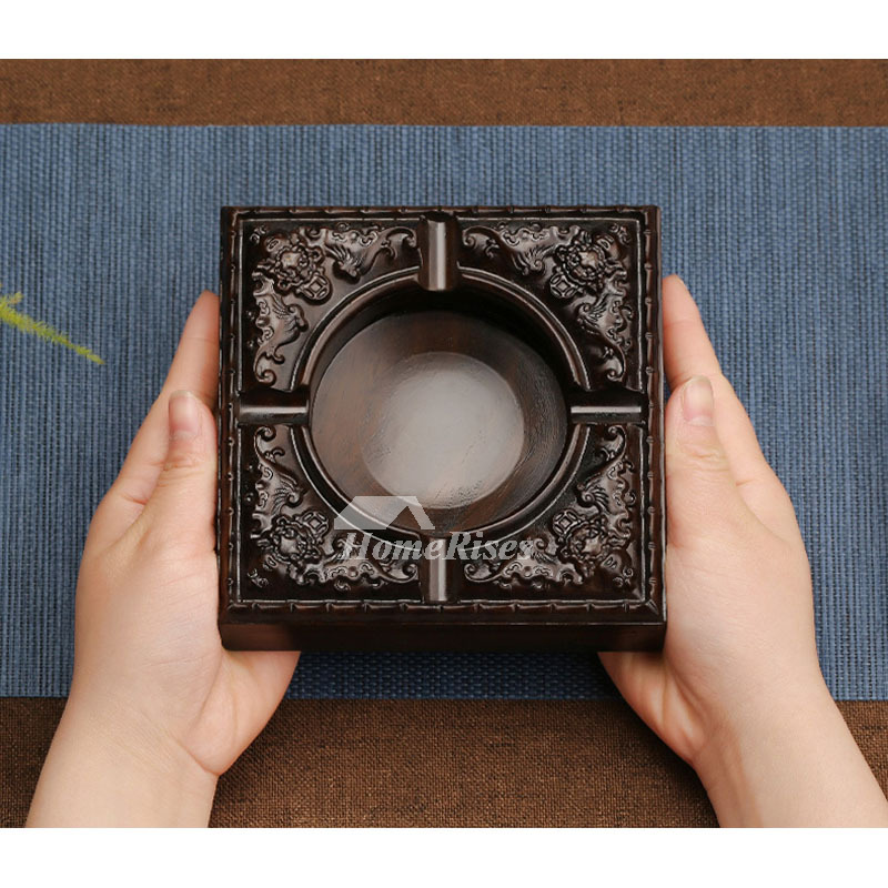 Vintage Ashtrays For Sale Designer Decorative Wooden Carved Rustic 