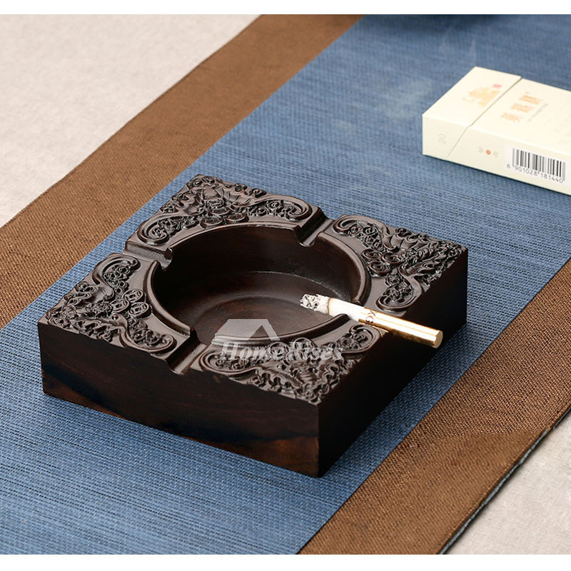 Vintage Ashtrays For Sale Designer Decorative Wooden Carved Rustic 