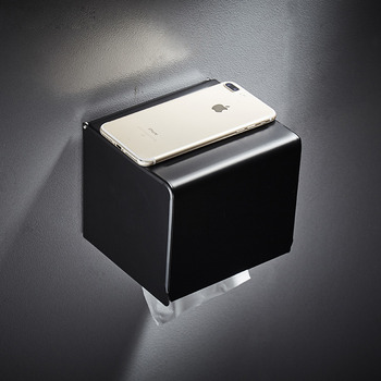 Square Toilet Paper Holder Black Wall Mounted Unusual Decorative 