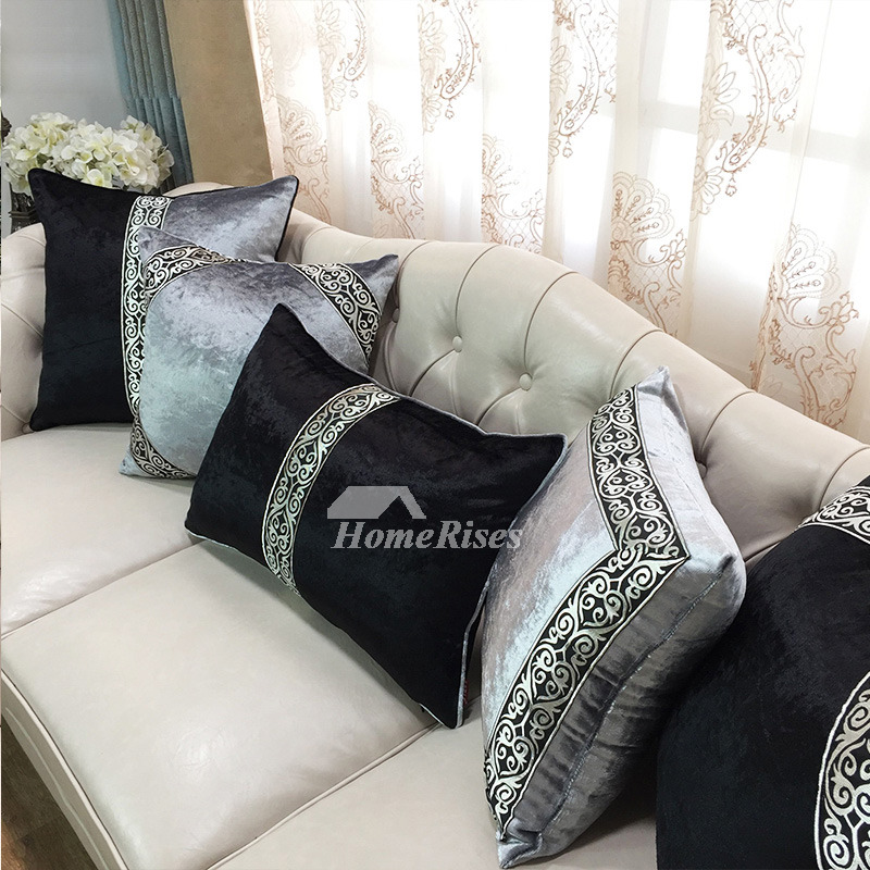 Cheap Throw Pillows Black Gray Decorative Polyester Unique Holiday
