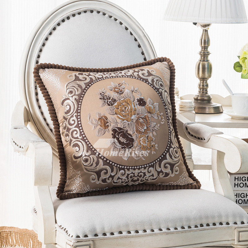 Vintage Square Decorative Couch Pillows Burgundy/Cream/Blue (Pillow