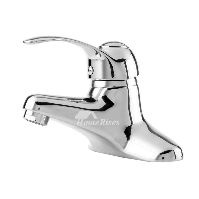 Silver Bathroom Faucets Chrome Brass Centerset Single Handle