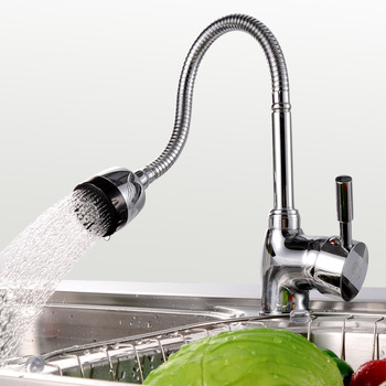 Cheap Kitchen Faucets Chrome Rotatable Brass Single Handle