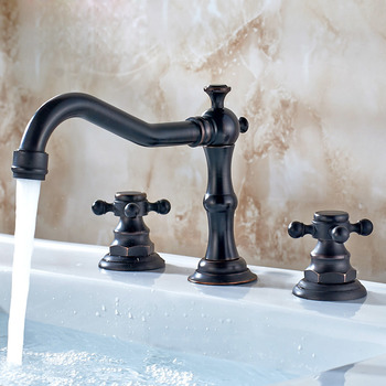 Black Bathroom Faucets Widespread Oil-Rubbed Bronze Brass