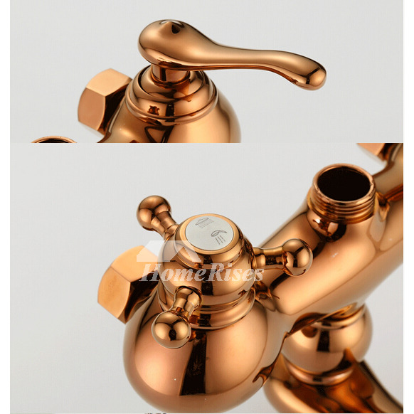 Discount Shower Faucets Rose Gold Ceramic Wall Mount Brass
