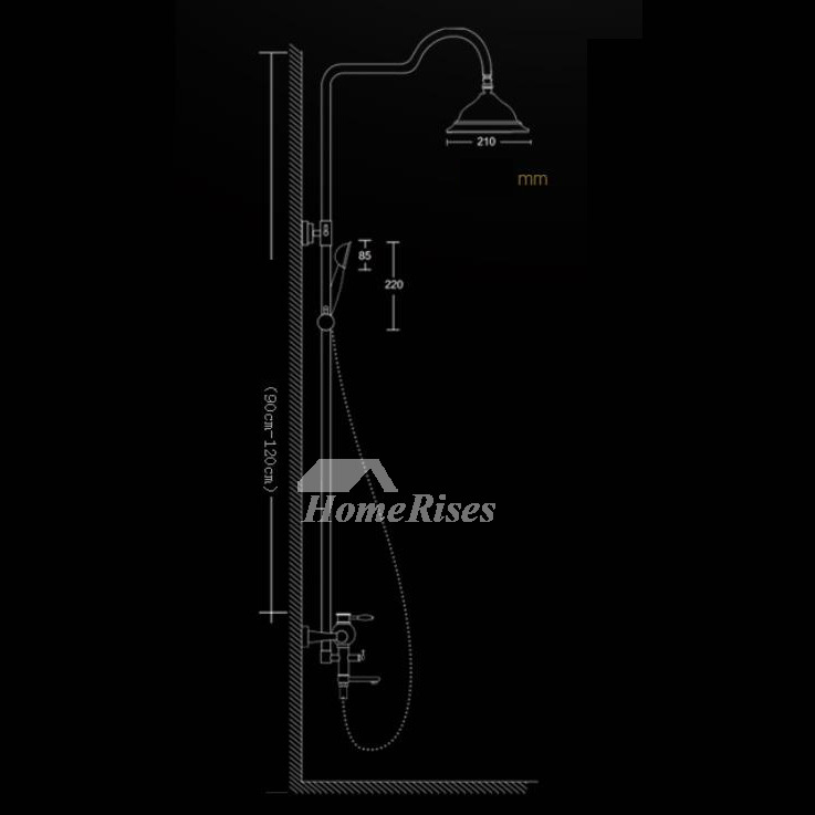 Discount Shower Faucets Rose Gold Ceramic Wall Mount Brass