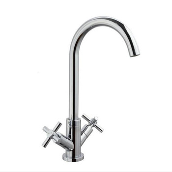 Gooseneck Cross Handle Silver Brass Chrome Best Kitchen Faucets