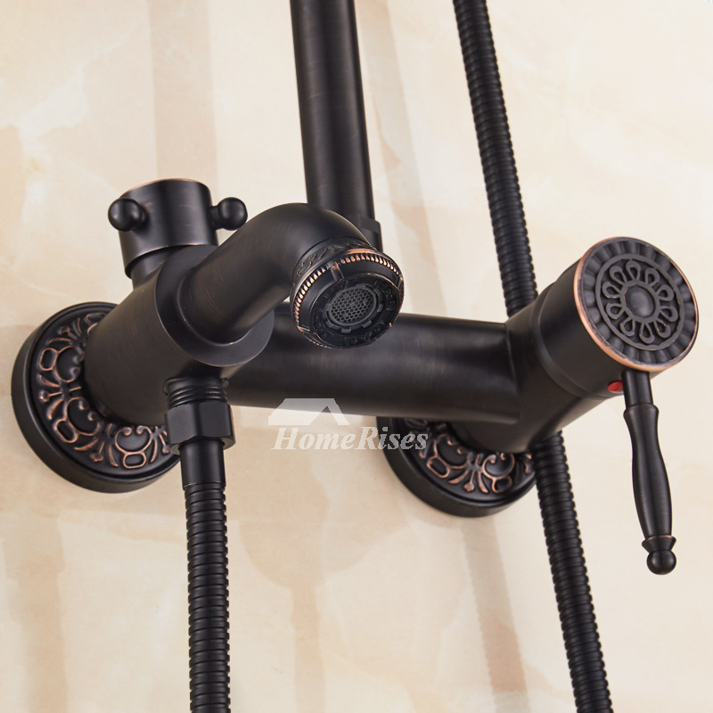 Shower Bar System OilRubbed Bronze Wall Mount Bathroom Black