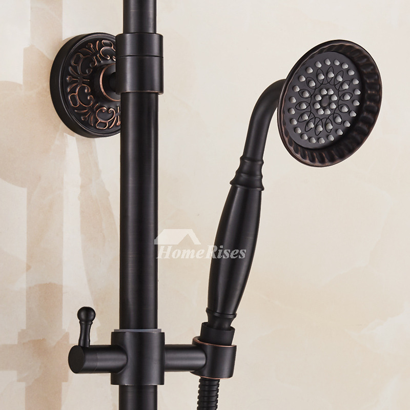 Shower Bar System OilRubbed Bronze Wall Mount Bathroom Black