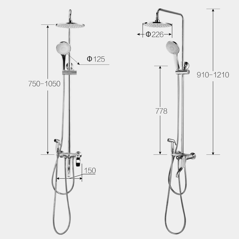 Exposed Shower Faucet Set