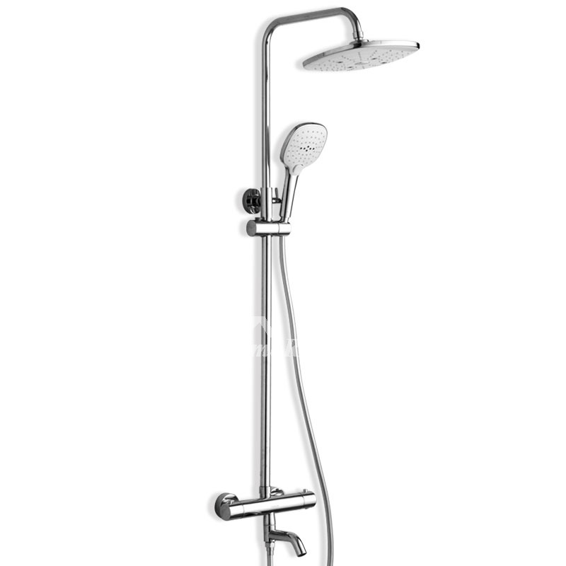 Shower System Kit Sidespray Wall Mount Chrome Silver Modern