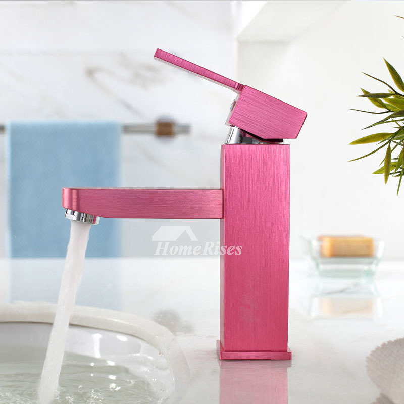 Bathroom Faucets Pink Brushed Single Handle Vessel Solid