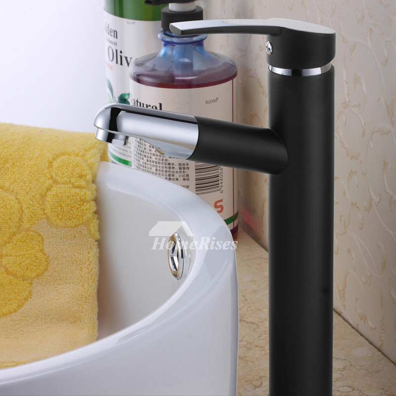 Matte Black Bathroom Faucet Pull Out Spray Single Handle Vessel