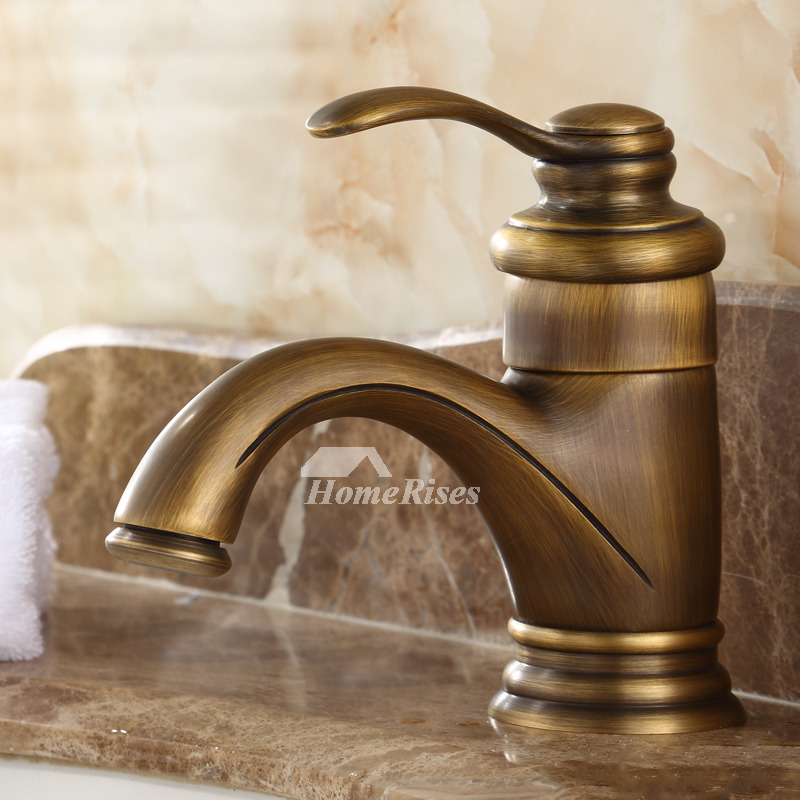 Brushed Gold Bathroom Faucet Single Hole Gold Cheap Small Antique