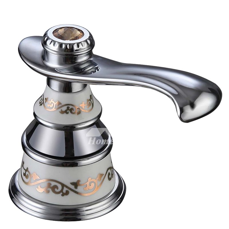 White Bathroom Faucets Two Tone 3 Hole Brass Ceramic Filtering Modern