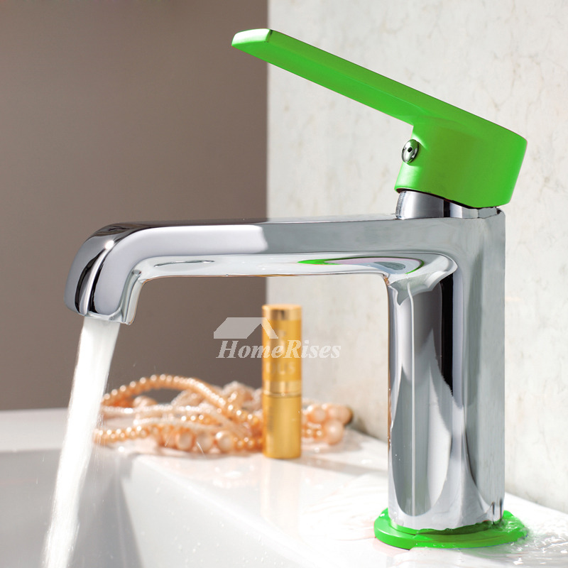 Bathroom Wall Faucet Green Single Handle Chrome Modern Cheap