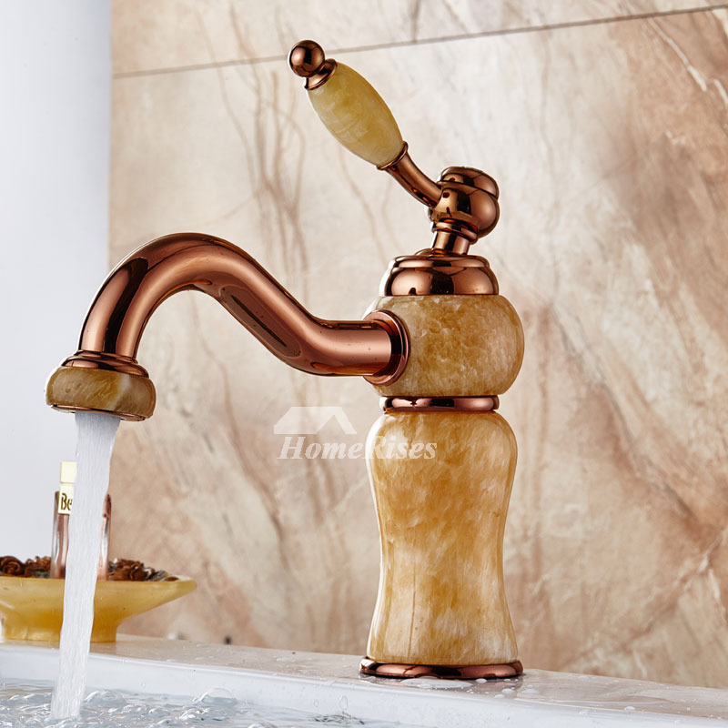 Cheap Bathroom Sink Faucets Single Handle Vessel Rose Gold Brown