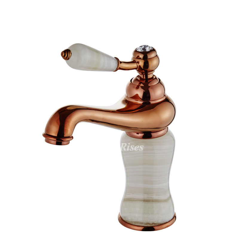 Fancy Bathroom Faucets Rose Gold Single Handle Vessel One Hole
