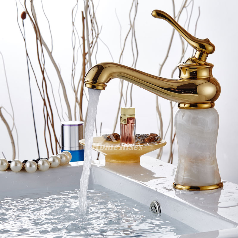 Designer Bathroom Faucets Polished Brass Gold Vessel Single Handle