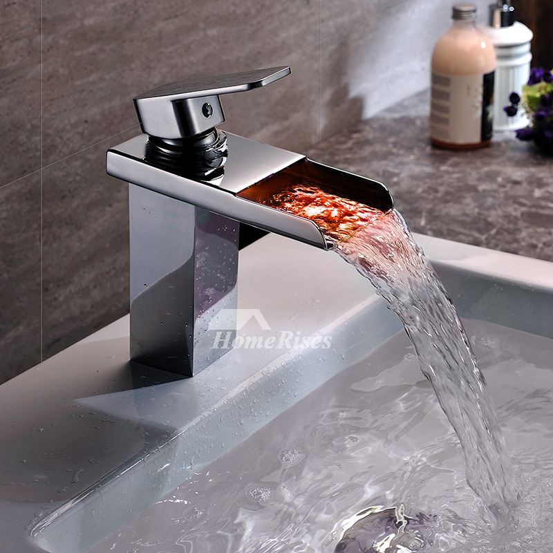 thumbnail image 2 of Waterfall Bathroom Sink Faucet – Single Handle, One-Hole Mount, Matte Black Finish – Modern Vanity Mixer Tap 2 of 5