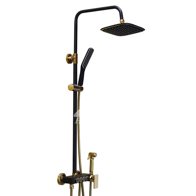 Shower Systems With Body Sprays Black/White Wall Mount Pressurized