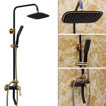 Outdoor Shower Faucet Oil-Rubbed Bronze Black Wall Mount Brass