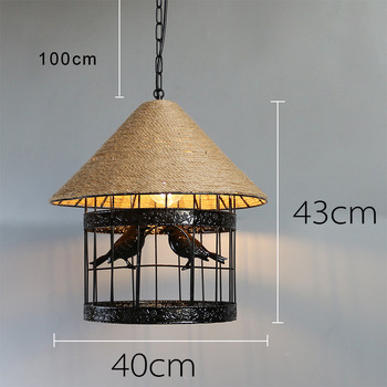 Industrial Pendant Light Rustic Rope Hanging Fixture Bar Counter 