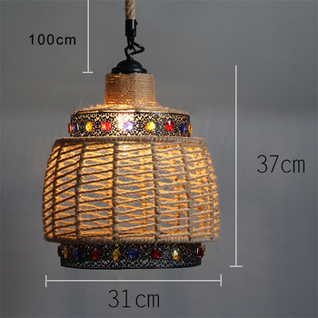 Industrial Hanging Pendant Lights Rustic Rope Outdoor Rope Vintage