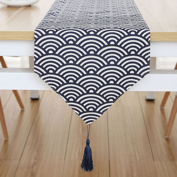 Modern Grey Table Runner Blue/Pink/Colorful/Cream Blending Plaid