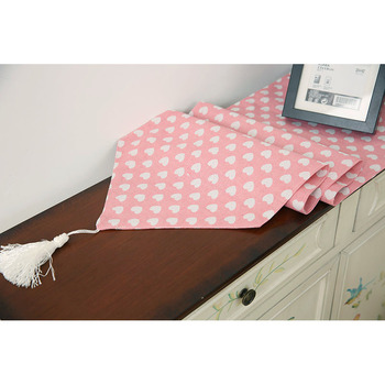 Pink Table Runner Printed Blending Striped/Plaid Colorful/Purple /Blue 