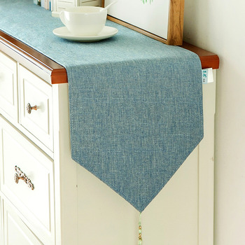 Dinning Room Table Runner Blue/Dark Green/Gray Polyester Decorative