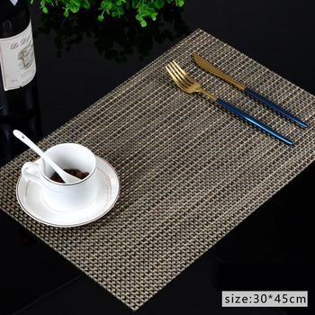 PVC Placemats Rectangule Sage Green/Beige/Black  Woven