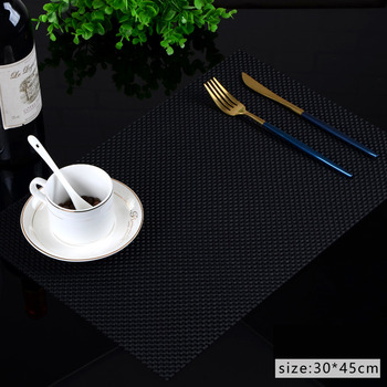 Hard Placemats Black/Gray/Brown/Silver PVC Dinning Table Woven
