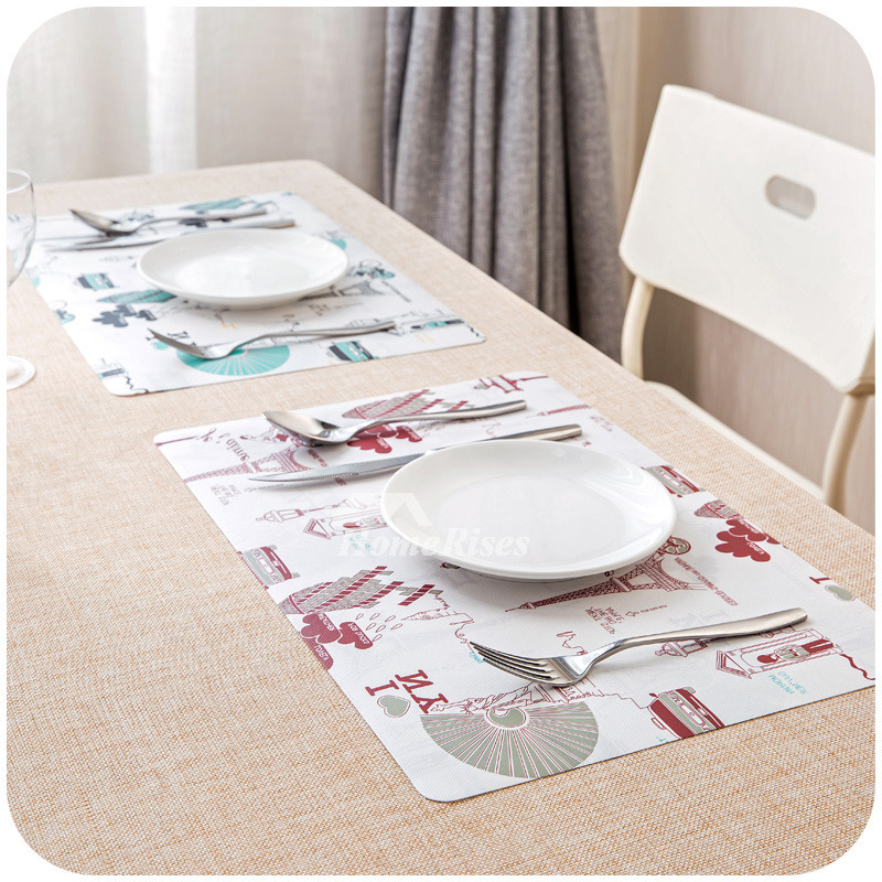 Cute Placemats Green/Red/Pink/Blue Rectangule Dinning Table