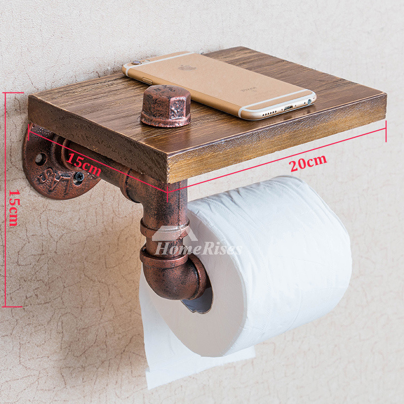 Rustic Wood Toilet Roll Paper Holder 