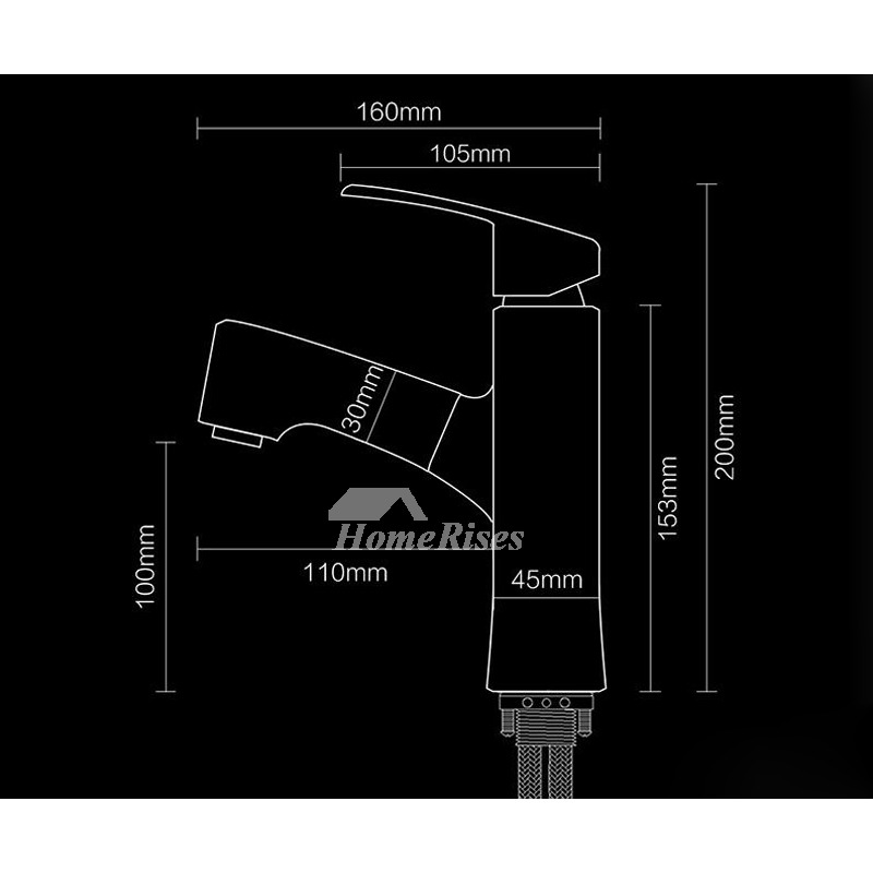 Unique Bathroom Faucets Black Painting Filtering Pull Out Spray Brass