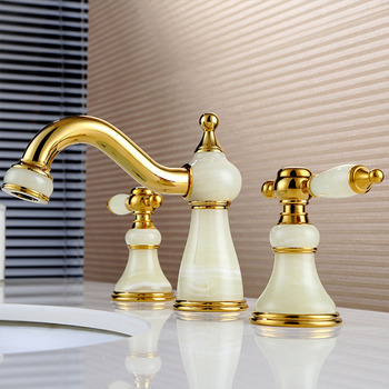 Bath Tub Faucets Brass Marble Two Handle 3 Hole Polished Luxury