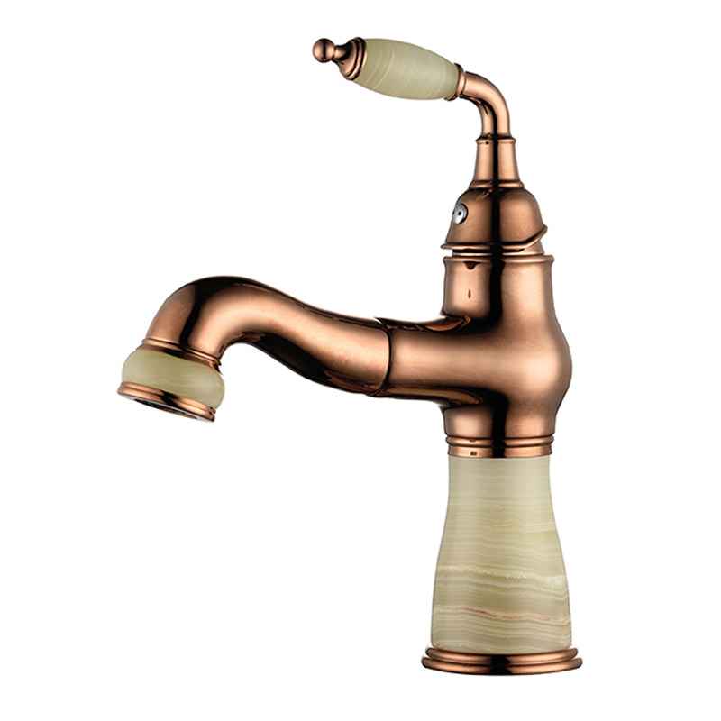 Brown Bathroom Faucets Single Handle Vanity Unique Vintage Rose Gold