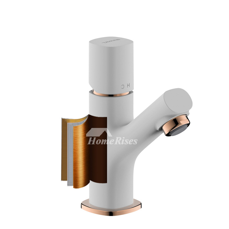 Modern Faucets For Bathroom Sinks Vessel Single Handle White Brass