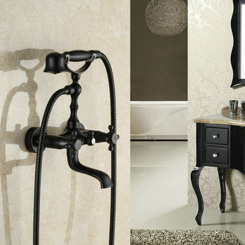 Bathroom Tub Faucets Oil-Rubbed Bronze Wall Mounted Cross Handle