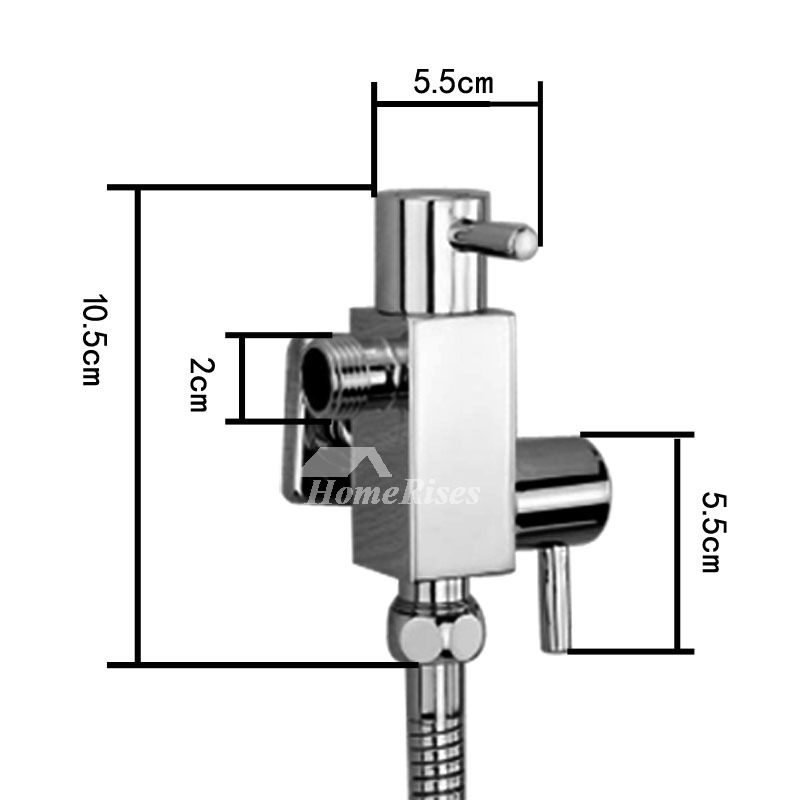 Metal chrome bidet sprayer for wall mounted toilets