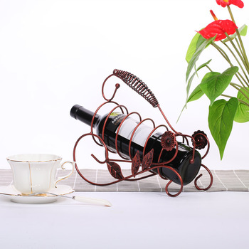 Decorative Wine Bottle Holders Vintage Metal Unique Single Bedroom