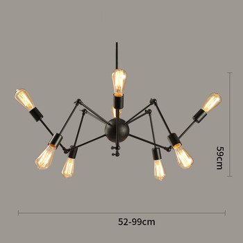 Unique Chandeliers Industrial Black Wrought Iron Hanging Spider