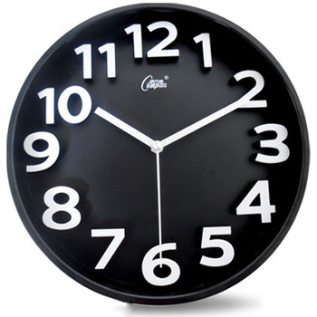 Black Wall Clock 12/14 Inch Purple/Green/White/Red Round Modern