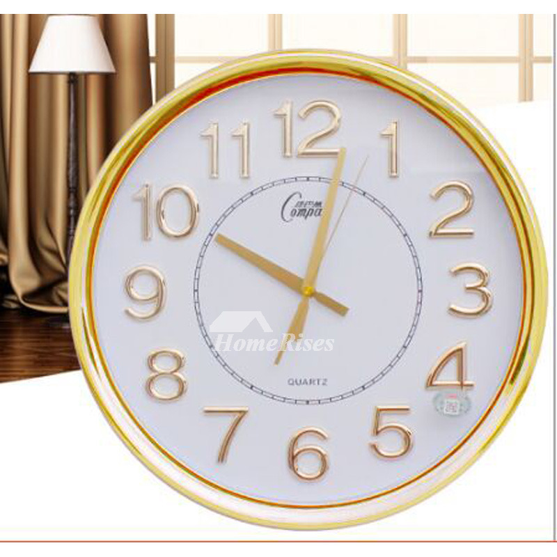 Luxury Gold/Rose Gold Wall Clocks Round Large ABS Glass Unique